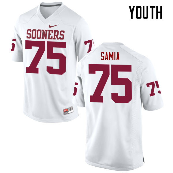 Youth Oklahoma Sooners #75 Dru Samia College Football Jerseys Game-White